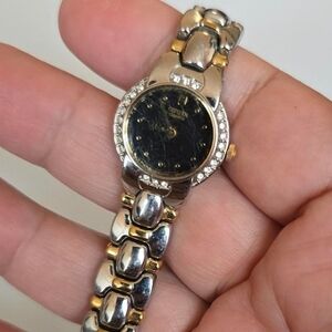 Citizen Women's Black Dial Silver and Gold Watch